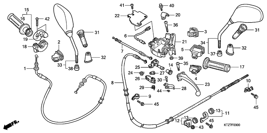 Handle lever/switch/cable