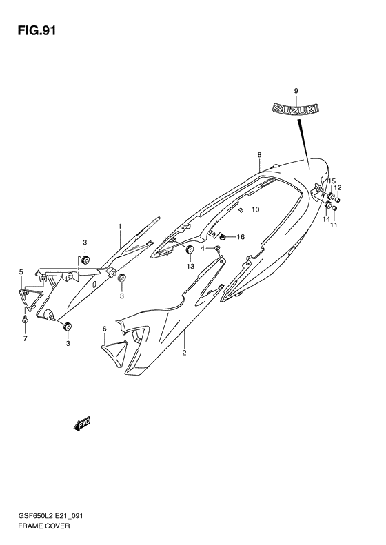 Frame cover              

                  Gsf650sl2 e21
