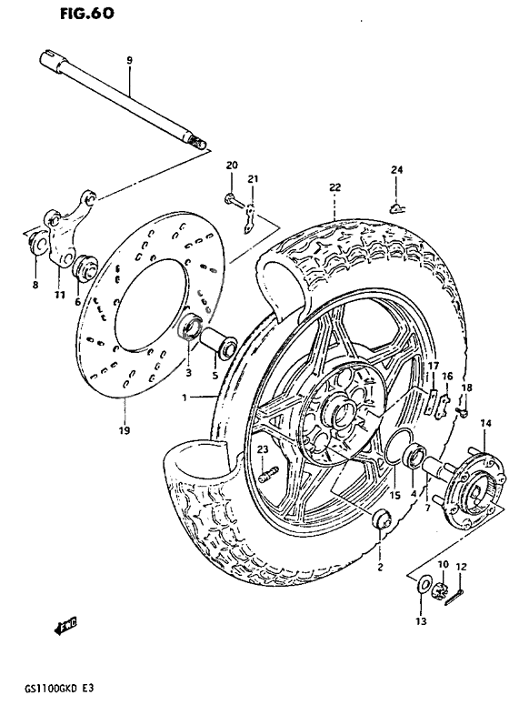 Rear wheel complete assy