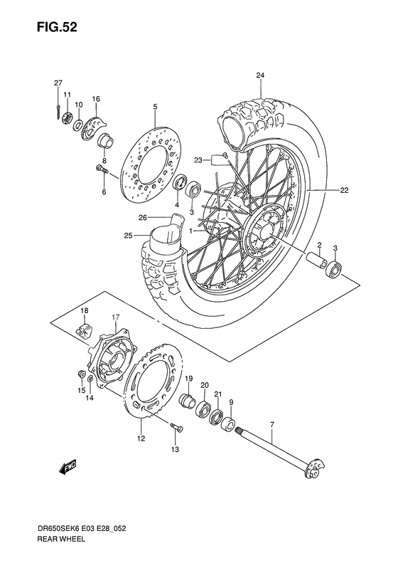 Rear wheel complete assy              

                  Model k6/k7