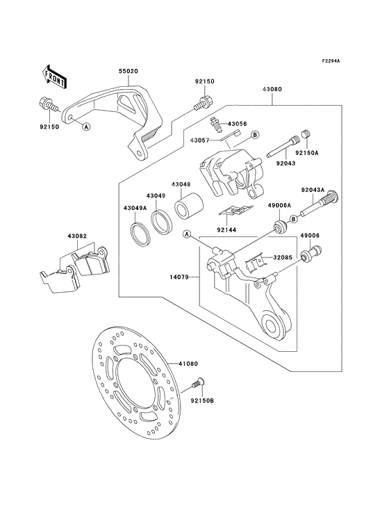 Front brake caliper              

                  Klx300-a9