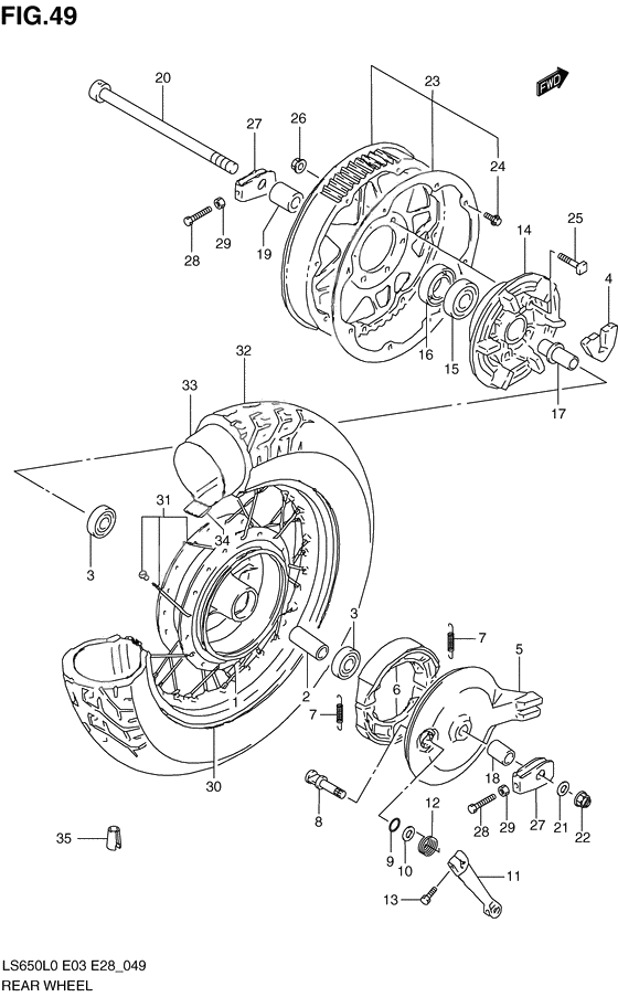 Rear wheel complete assy