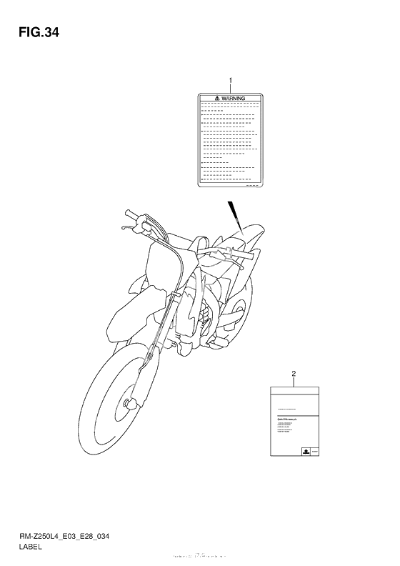 Информационные наклейки (Rm-Z250L4 E28)