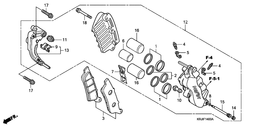 Front brake caliper              

                  FES1253-5)(FES1503-5