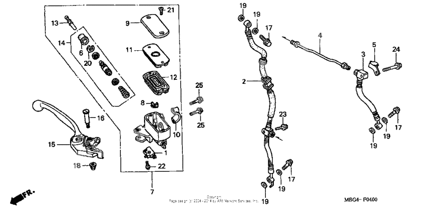 Front brake master cylinder