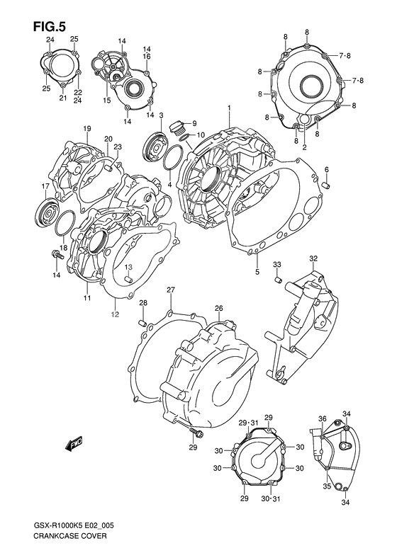 Crankcase cover ass`y (v