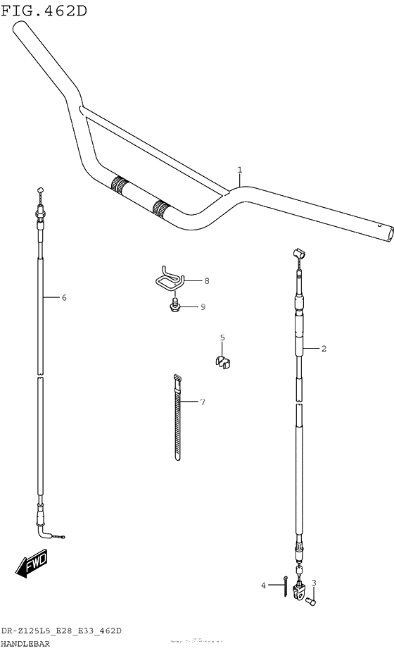 Руль & Тросики (Dr-Z125Ll5 E33)