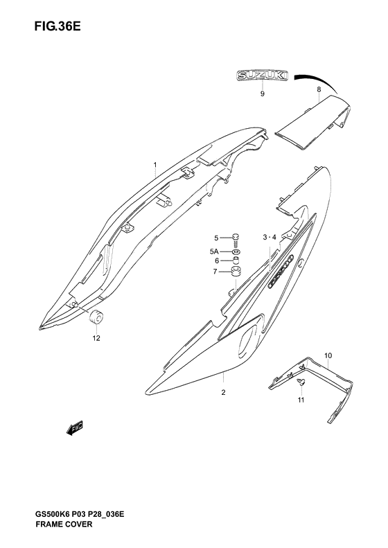 Frame cover              

                  Gs500k6 p28