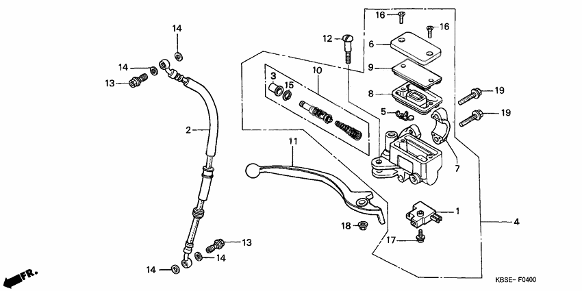 Fr. brake master cylinder