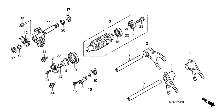 Gearshift drum