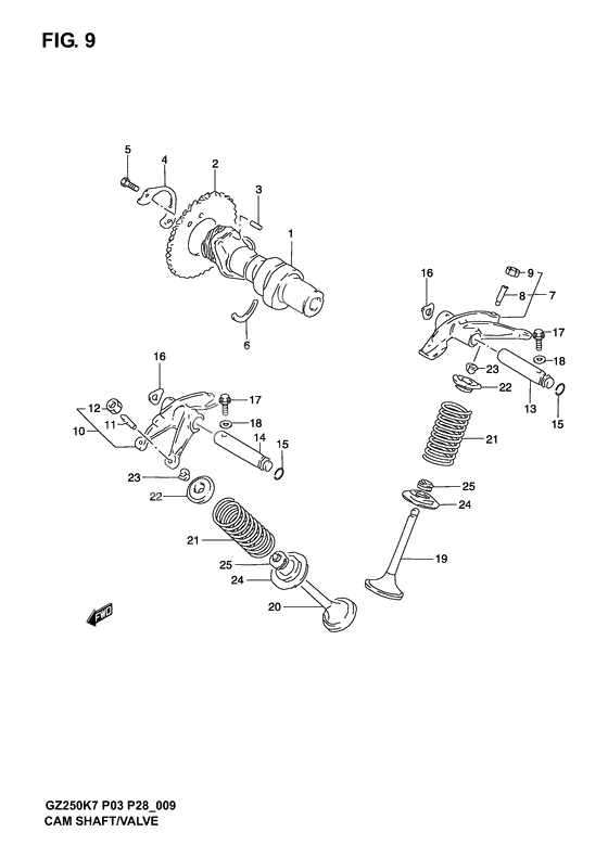 Cam shaft/valve