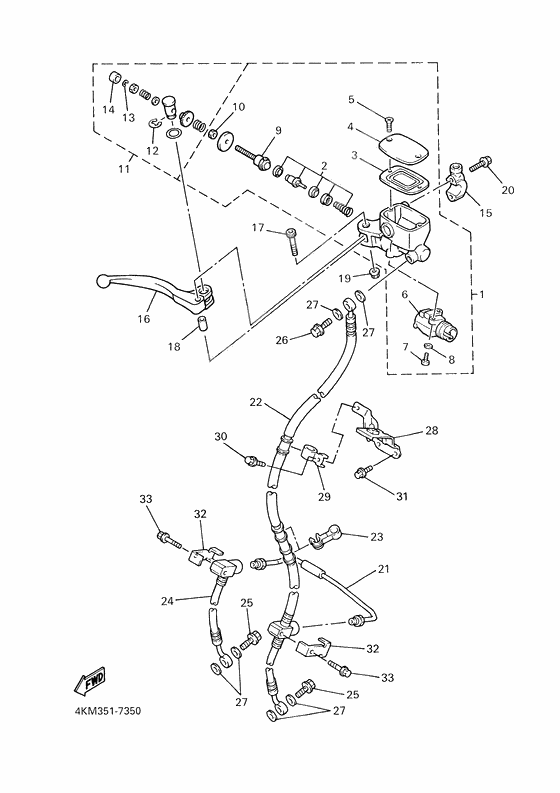 Front master cylinder
