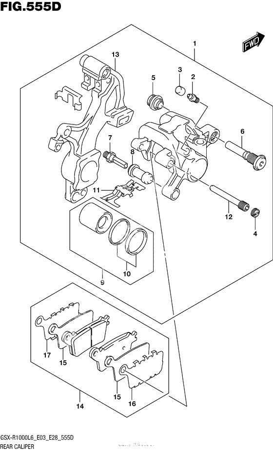 Задний тормозной суппорт (Gsx-R1000Al6 E28)