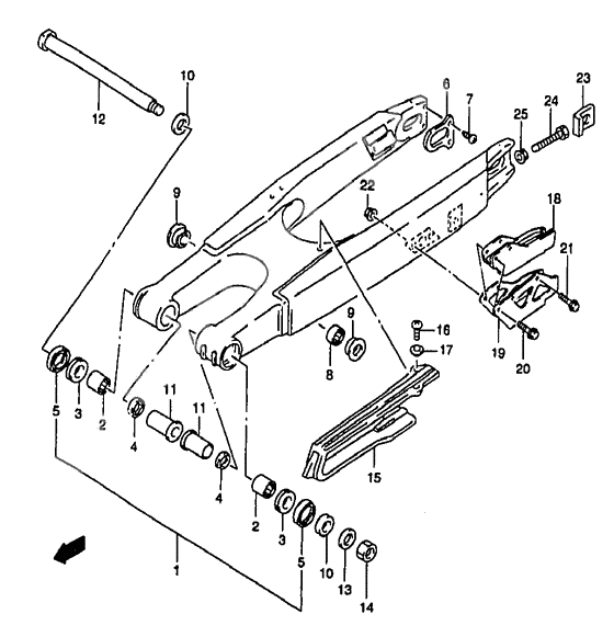 Rear swinging arm              

                  Model x