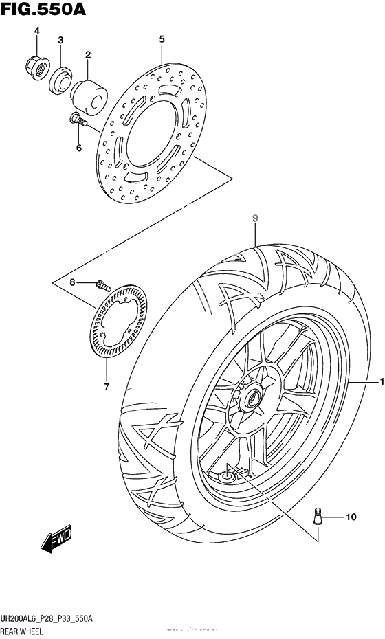 Заднее колесо (Uh200Al6 P28)