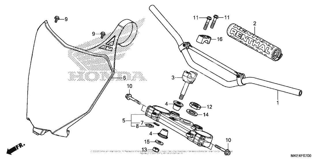 Верхняя траверса & Клипон руля