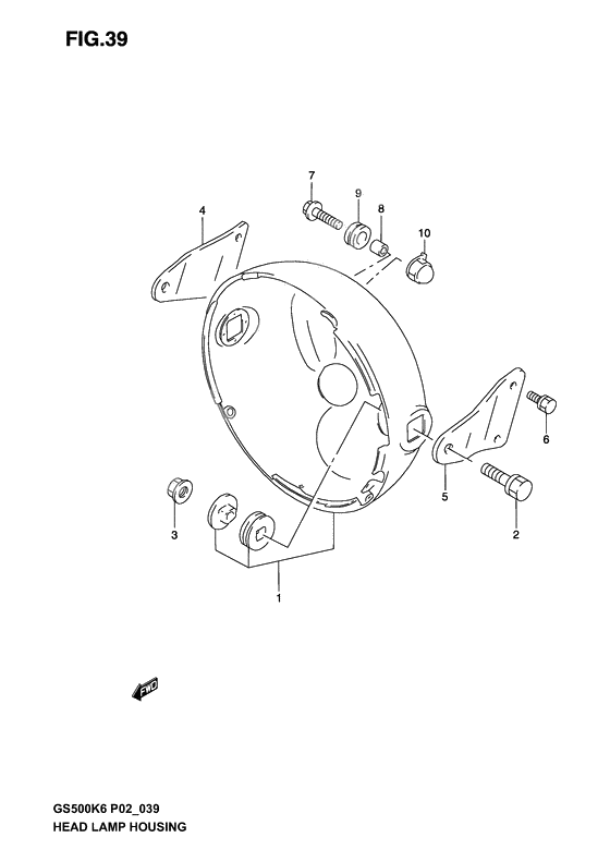 Headlamp housing              

                  Without cowling