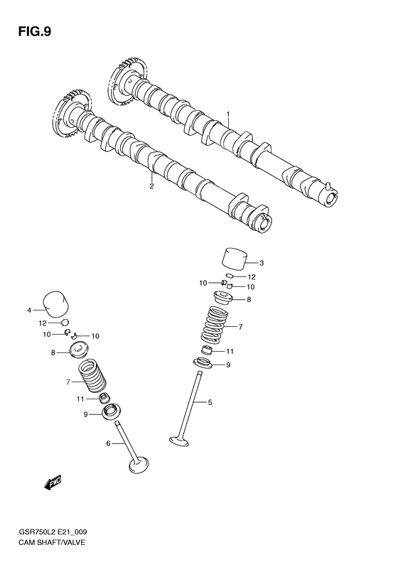 Cam shaft/valve