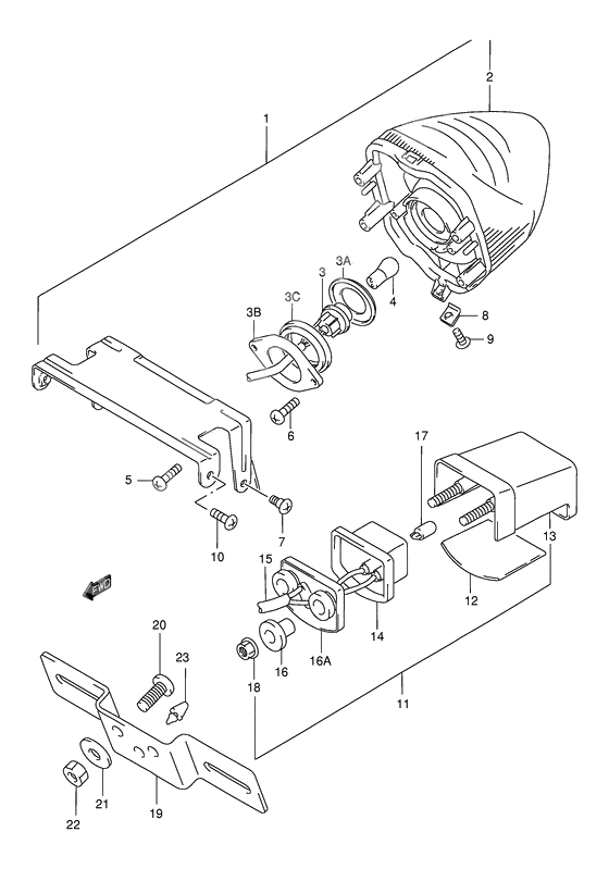 Tail lamp              

                  Model w/x/y/k1/k2