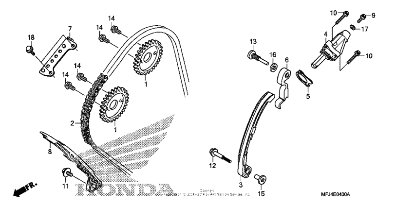 Cam chain + tensioner