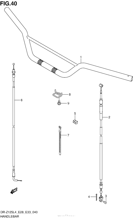 Руль & Тросики (Dr-Z125Ll4 E33)