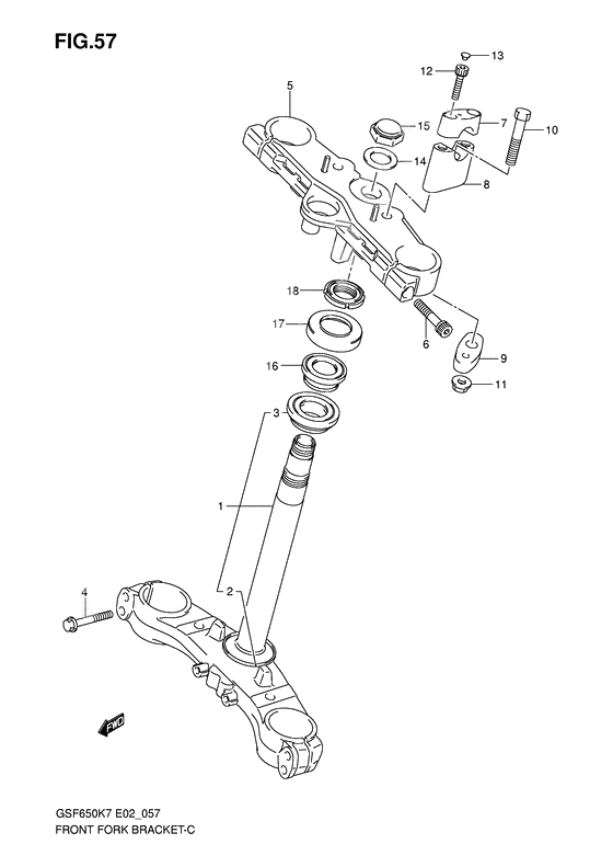 Steering stem              

                  Gsf650sk7/suk7/sak7/suak7/sk8/suk8/sak8/suak8