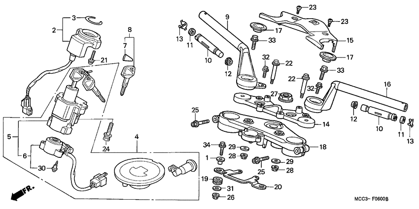 Handle pipe/top bridge