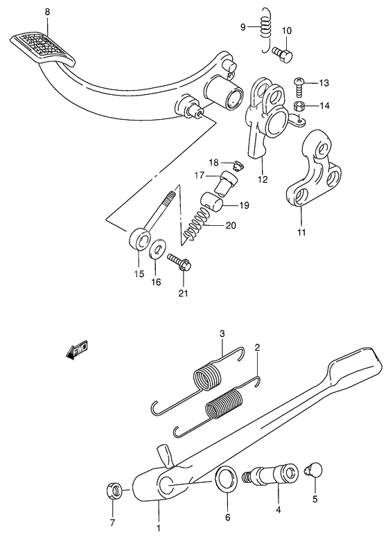 Stand - rear brake