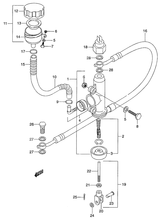 Rear master cylinder