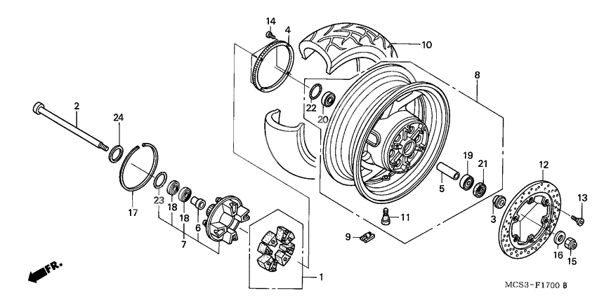 Rear wheel complete assy