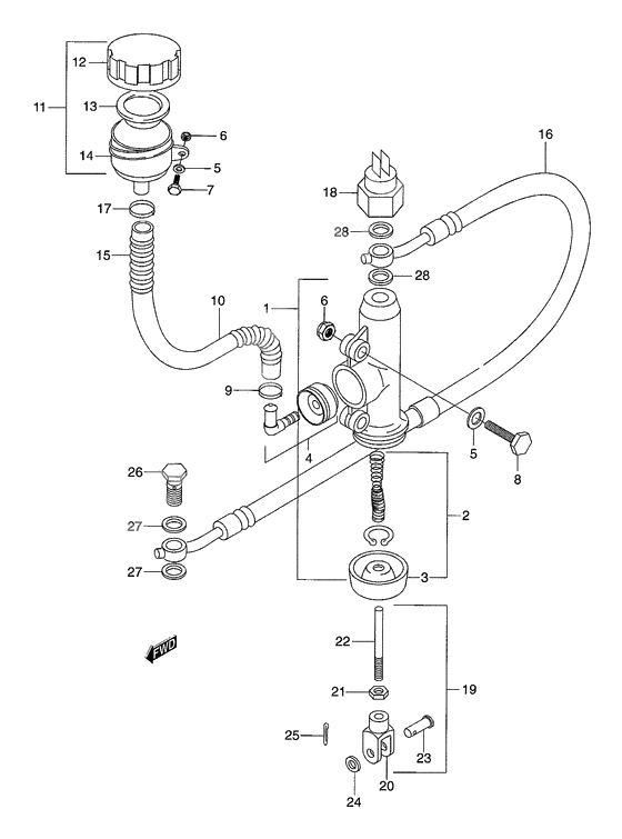 Rear master cylinder