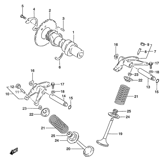 Cam shaft/valve