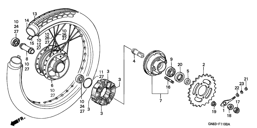 Rear wheel complete assy
