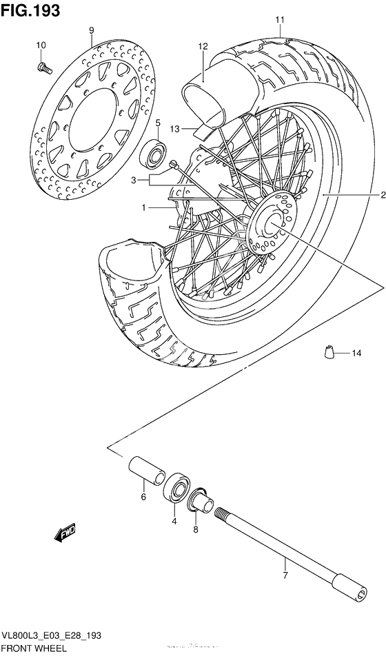 Переднее колесо (Vl800L3 E33)