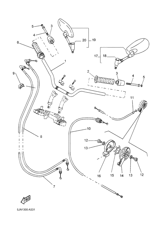 Steering handle & cable