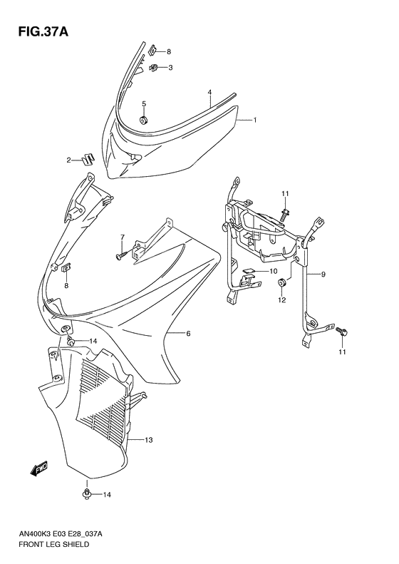 Front leg shield              

                  Model k5/k6