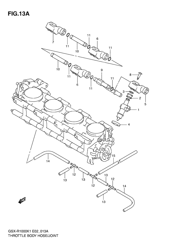 Throttle body hose/joint              

                  Gsx-r1000k2