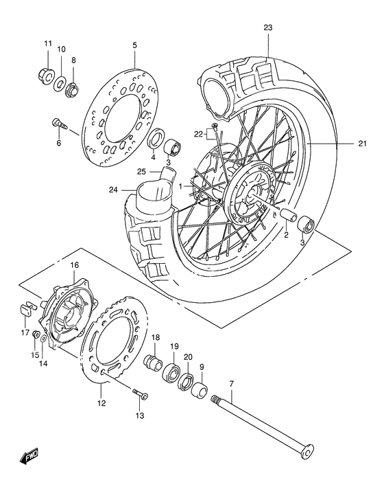 Rear wheel complete assy