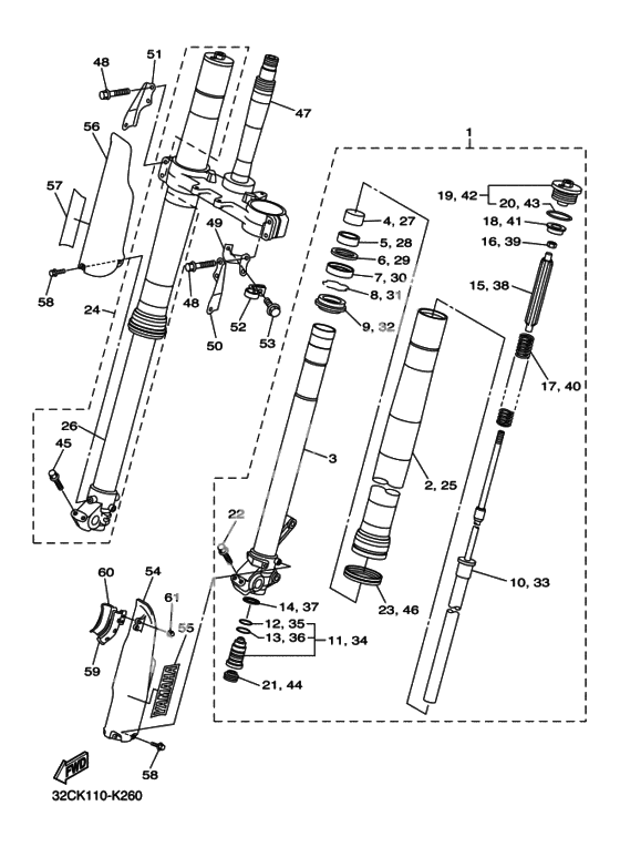 Вилка передней оси