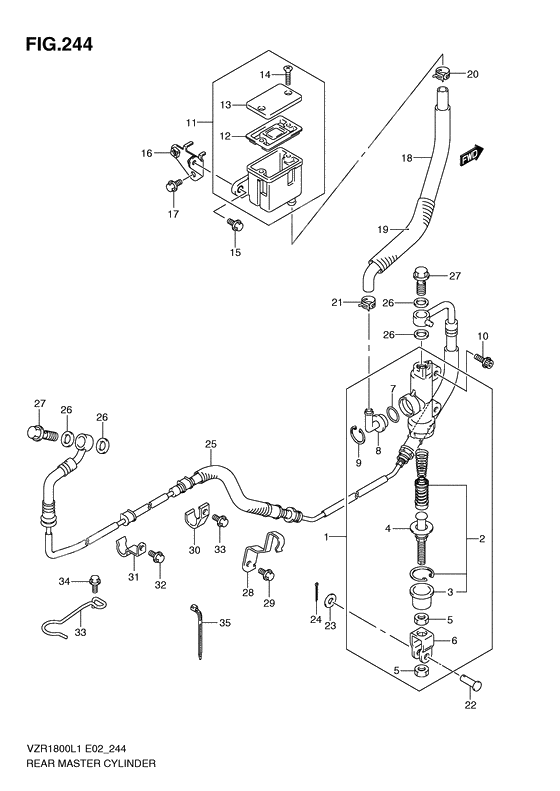 Rear master cylinder