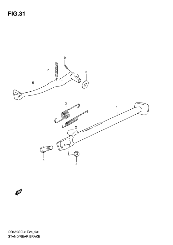 Stand - rear brake