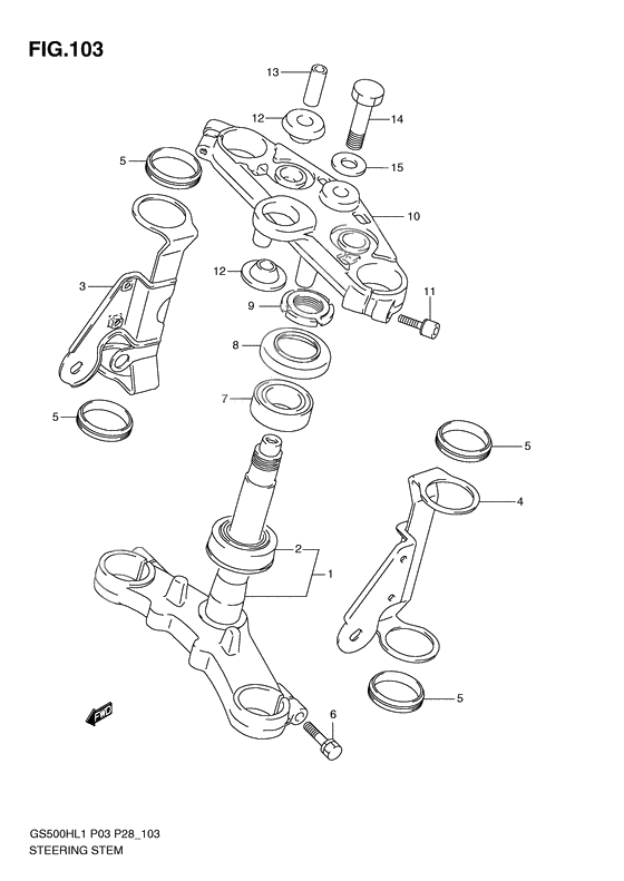 Steering stem              

                  Gs500h p28