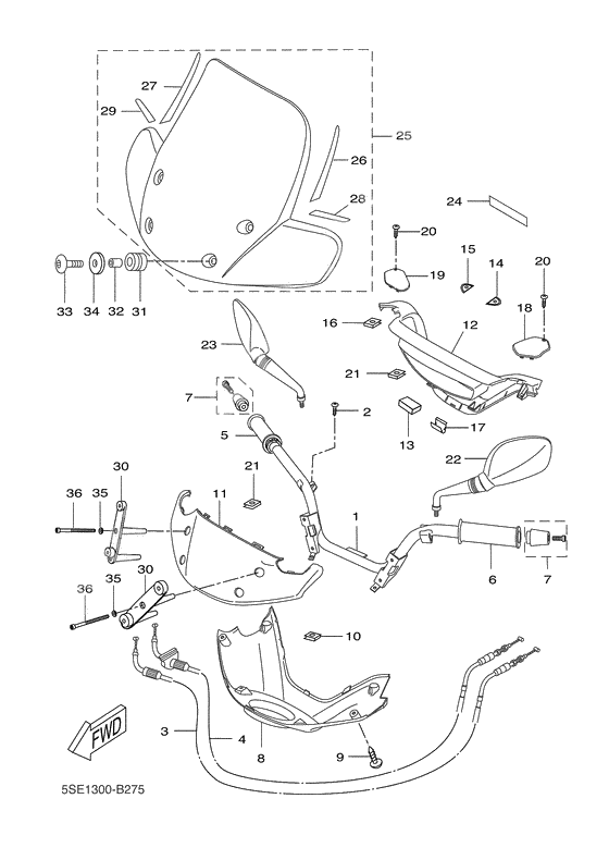 Steering handle & cable