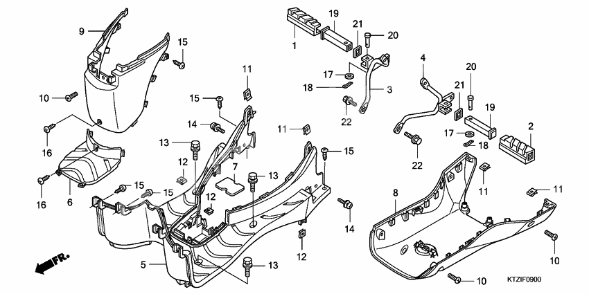 Floor step/pillion step