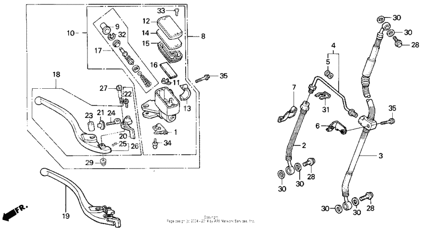 F2 fr. brake master cyl. 91-94
