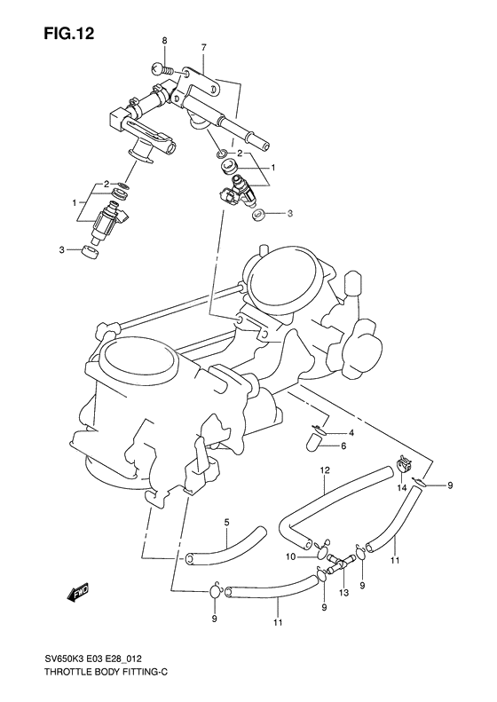 Throttle body fitting              

                  Model k3/k4/k5/k6