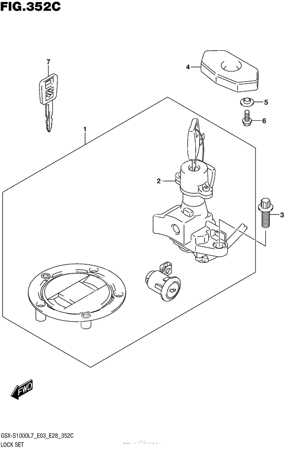 Lock Set (Gsx-S1000Al7 E28)