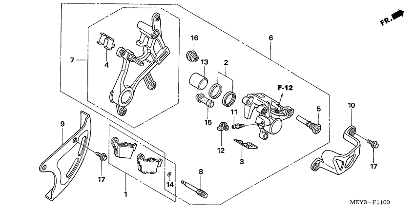 Rear brake caliper