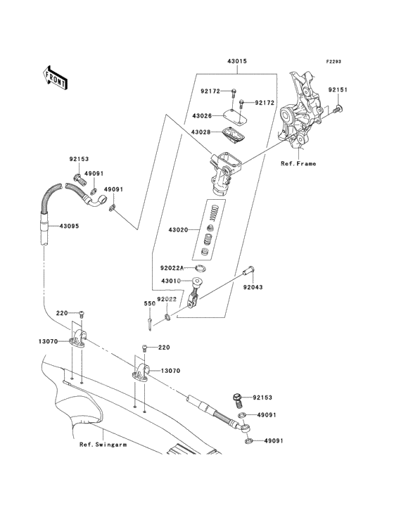 Rear master cylinder