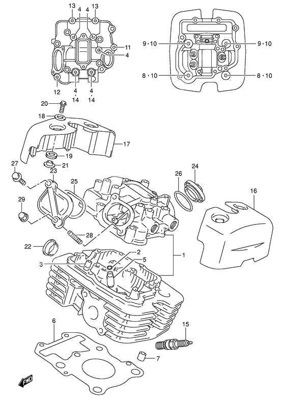 Cylinder head              

                  Rear